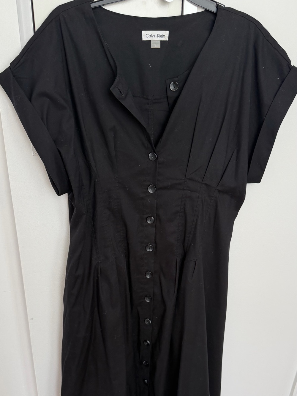 Calvin Klein Black Button-Front Maxi Dress